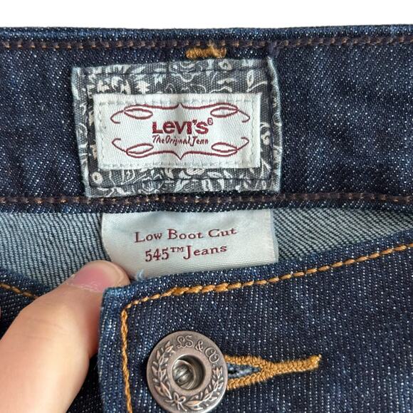 Levis 545 Low Rise Boot Cut Dark Wash Jeans Womens Sz 10 - Picture 7 of 16